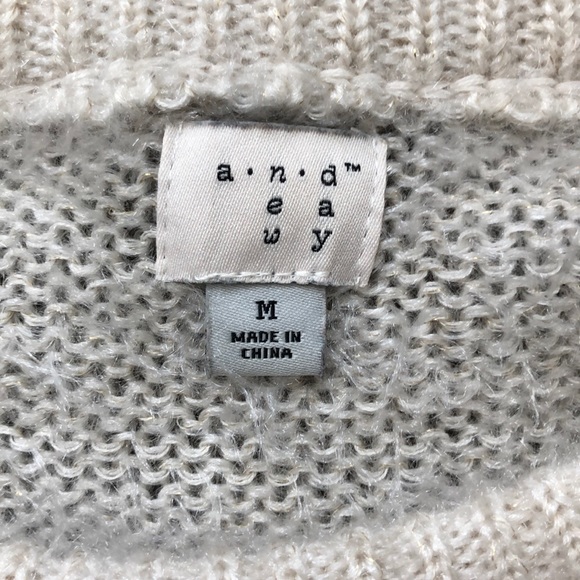 Cream balloon sleeve eyelash sweater - Picture 4 of 7